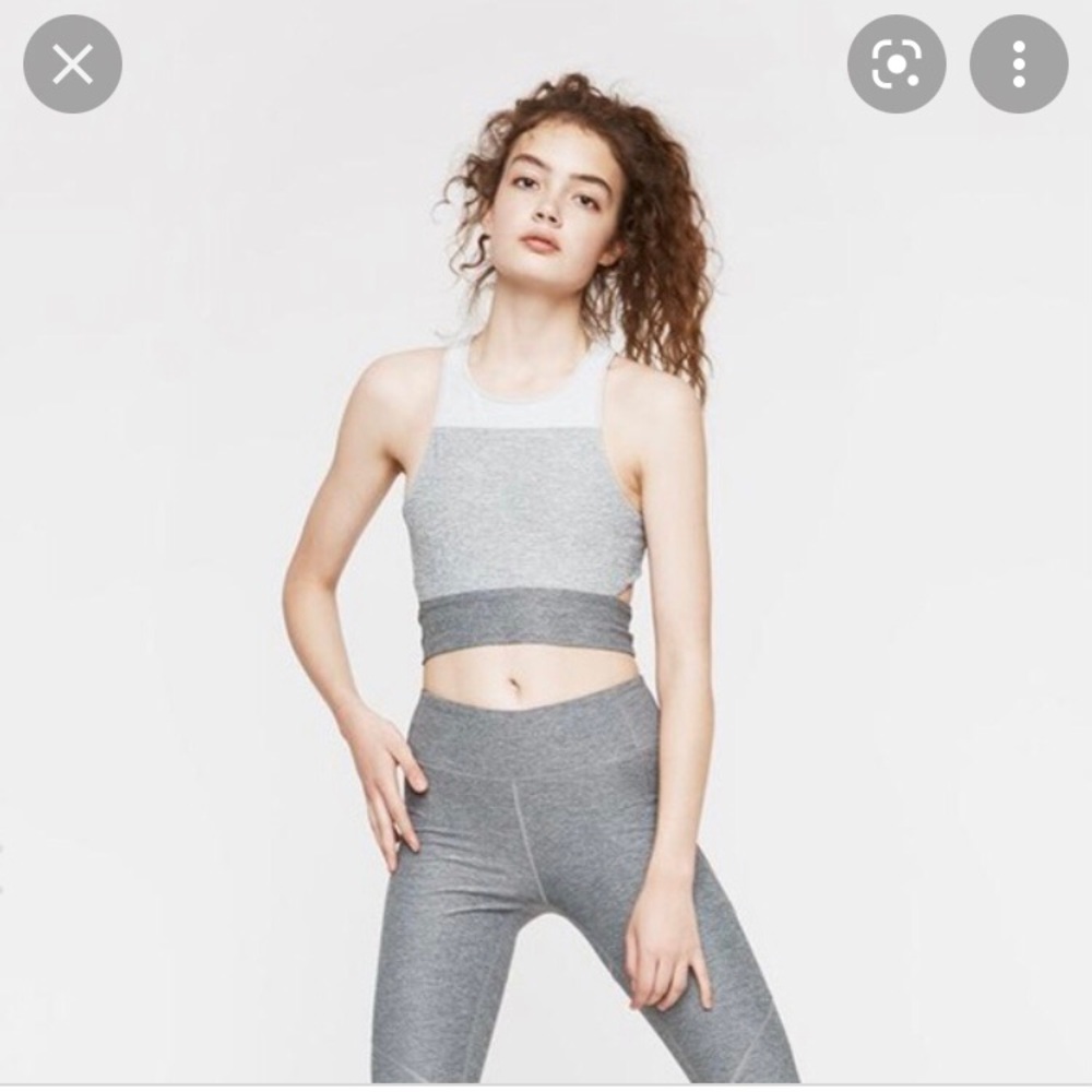 Outdoor Voices Slashback Crop Tricolor Dove Gray Size S